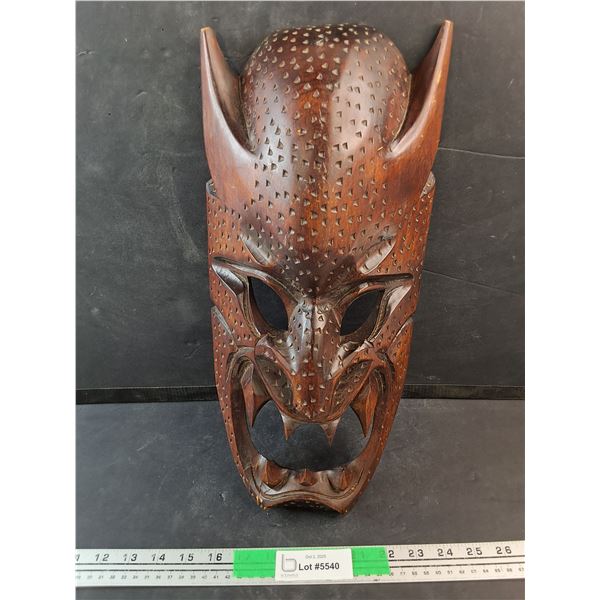 Devil's Face Mask Carved in Wood