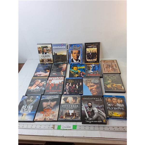 (19) DVDs/Blu Rays- Fly Boys, Knightfall, Snatch, Misc.