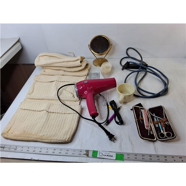 Conair Blow Dryer- Powers On, Magnification Mirror, Hanging Organizer, Misc.