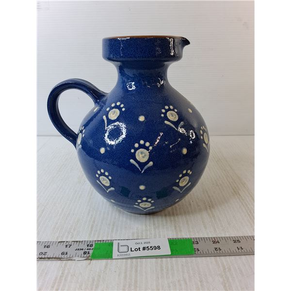 Earthenware Painted Pitcher 9"