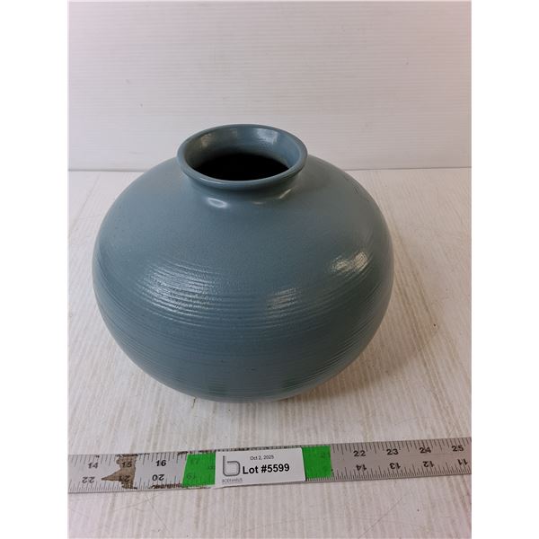 Painted Earthenware Flower Vase 7.5" Tall