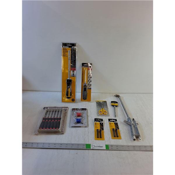 Graco Pole Gun, Hi-Torque Ratcheting Screwdriver, Mini Shears, (2) Magnetic Bits, Screwdriver Set