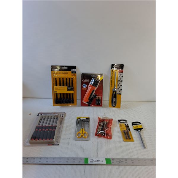 Impact Nut Driver Set, Flashlight, Screwdriver, Carburetor Adjusting Screwdriver Set, Mini Shears