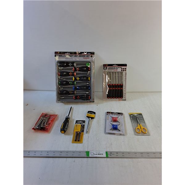 Hollow Shaft Nut Driver Set, Carburetor Screwdriver Set, Hex Key Set, Titan 2" Magnetic Bit, Etc