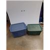 Image 1 : **(2) Rubbermaid Plastic Storage Totes with Lids 24" x 16" x 16", Cannot Ship