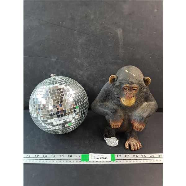 Battery Powered Interactive Monkey - Powers On, As Is, Disco Ball