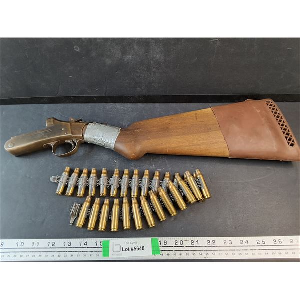 Arrington and Richardson Rifle Stock, Empty Bullet Shells - PAL Required