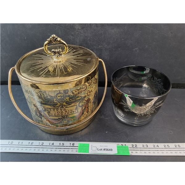 Typvs Orbis Terrarvm Ice Bucket, Silver Fade Glass Ice Bowl