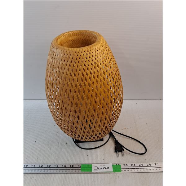 Wicker Desk Lamp - Euro Plug, As Is