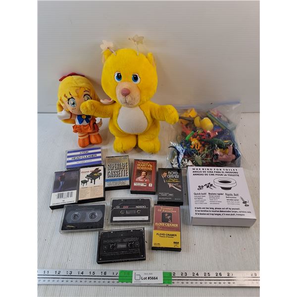 Various Toys, Cassettes, Toilet Wax Ring - New