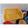 Image 3 : Plastic Bin, (6) Baseball Hats