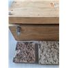 Image 4 : Wooden Box 9" x 21" x 14", (3) Marble Tile Samples