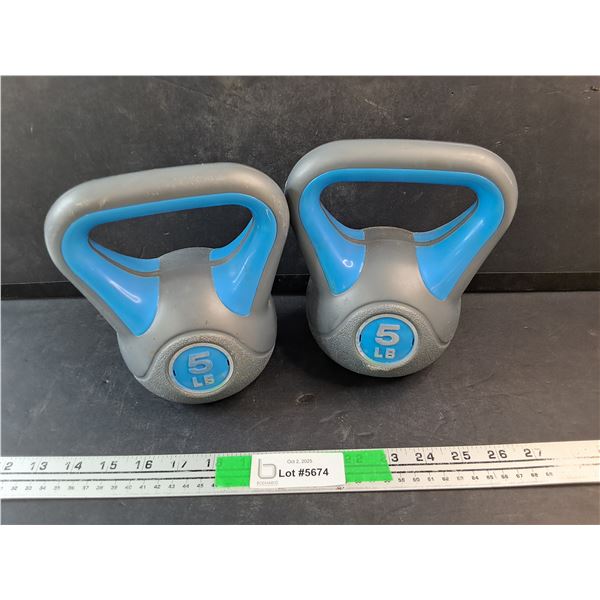 (2) 5 lbs Kettlebell Weights - Pick Up Preferred