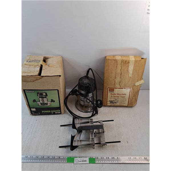 Craftsman Power Router & Router Edge Guide - Powers On, As Is