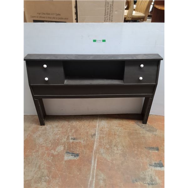 *57" x 8" x 36" Headboard w/ Sliding Door Storage Compartment, Cannot Ship