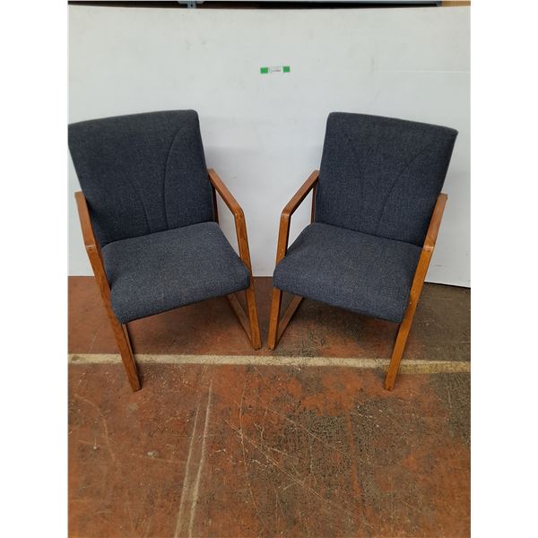 *(2) Cloth Cushioned Arm Chairs, Cannot Ship