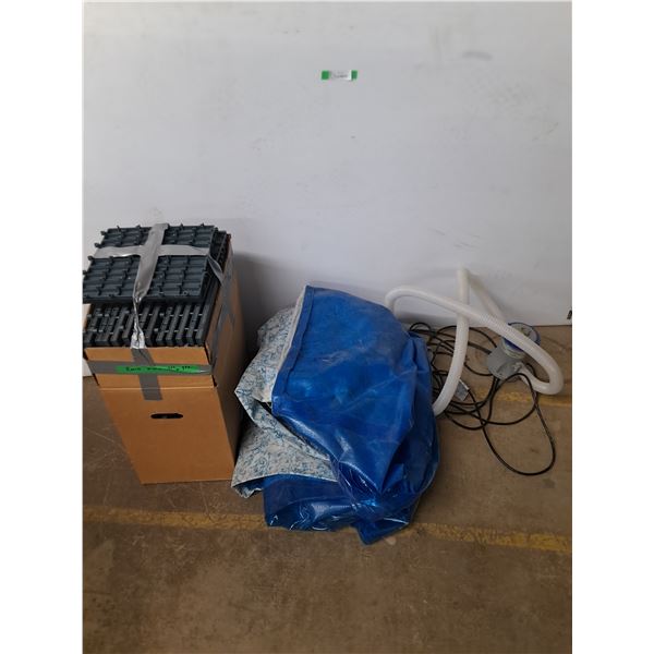 *Swimming Pool, Approximately 10ft, As Is, w/ Box of Underlay Platform Tile, Cannot Ship