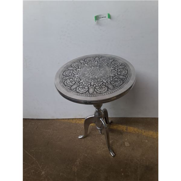 *Round Metal Decorative Table, 22" Tall x 15" Diameter, Cannot Ship