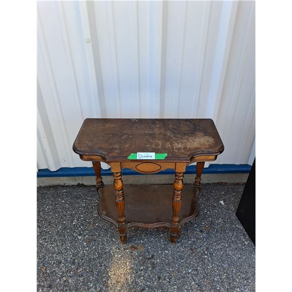 ~Wooden Hallway End Table, 12" x 12" x 22", Cannot Ship