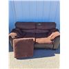 Image 1 : ~Pleather/ Cushioned Love Seat w/ Extra Cushion, Some Stains, 33" x 65" x 34" , Cannot Ship