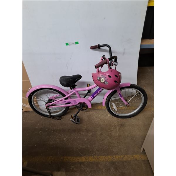 **Childrens Raleigh, Cruise Style Bicycle, w/ Helmet, 17" Wheels, Cannot Ship