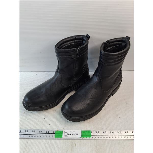 Faux Leather Mens Winter Boots - Size 13