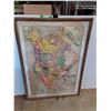 Image 1 : *Vintage Framed Relief Map of North America 48" x 34", Cannot Ship