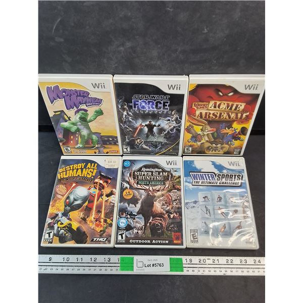 (6)  Wii Games - Winter Sports, Star Wars the Force, Monster Mayhem