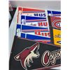 Image 4 : (9) Hockey Pennants; Hustler, Montreal, Phoenix, Vancouver, Nashville