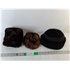 Image 1 : (3) Hats- Velour, Faux Fur, Middle One is Real Fur