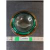 Image 1 : Green & Amber Art Glass Bowl 6.25"