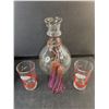 Image 2 : Movieland Decorative Bowl, Glass Bottle 10.25" Tall, (2) Glasses