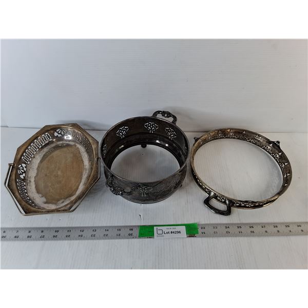 (3) Silver Plated Dishes