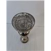 Image 2 : Silver Plated Glass Pillar Candelholder 15"