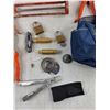 Image 5 : Caulking Guns, Pocket Knife, Pruning Shears, Multi Tool, Locks, Mastercraft Bag, Misc
