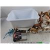Image 2 : Various Animal Figures, Star Wars Card Box, Plastic Bin 15" x 12" x 5"