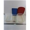 Image 1 : (2) Plastic Storage Totes, Plastic Basket