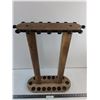 Image 1 : Wooden Fishing Rod Stand - 25.5x18x7.5" - Pickup Only