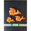 Image 1 : (3) Chalkware Goldfish Wall Ornaments Up to 6.75"