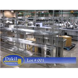 NEW  18"X60" 4 SHELF WIRE SHELVING SECTION;