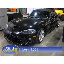 2000 DODGE  VIPER RT  10 CONVERTIBLE; MILEAGE 21,354; VIN: 1B3ER65E6YV604817