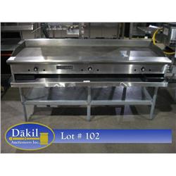 AMERICAN RANGE ARTG-1-72  6' GAS GRILL 1" PLATE W/THERMOSTAT, STAINLESS STEEL 6' GRILL STAND ;