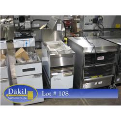 NEW ANETS  FRYER DUMP STATION W/MEAT LAMP (FLOOR MODEL);