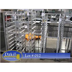 CASTERED  10 PAN MEAT PAN RACK;
