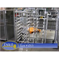 CASTERED  10 PAN MEAT PAN RACK;