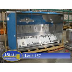 NEW SHELF COMBINED GREENCHECK GXFW-7.4167-S  ELECTRIC EXHAUST HOOD, W/FIRE SUPPRESSION SYSTEM; RETUR