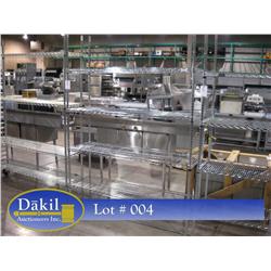NEW  18"X60" 4 SHELF WIRE SHELVING SECTION;