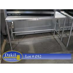60" X 24" STAINLESS STEEL POLYTOP TABLE;