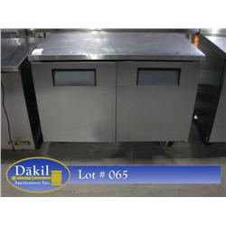 TRUE TUC-48F  UNDER COUNTER 2 DOOR FREEZER W/WORK SURFACE;