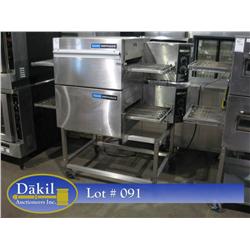 LINCOLN  1116  GAS CONVEYOR PIZZA OVEN (2X) ON STAND;
